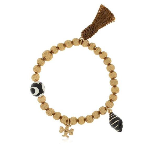 Tory Burch Women's Roxanne Beaded Tassel Bracelet Gold OS - Picture 1 of 12